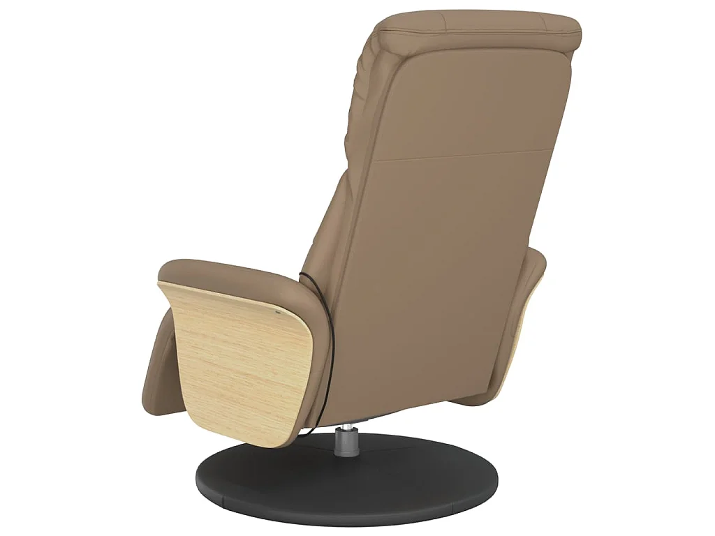 Fauteuil inclinable de massage repose-pieds cappuccino