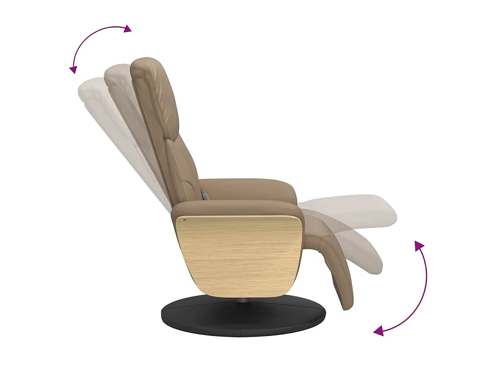 Fauteuil inclinable de massage repose-pieds cappuccino