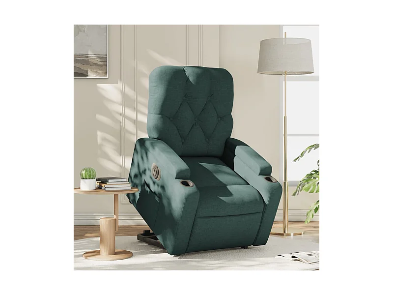 Fauteuil inclinable électrique vert foncé tissu