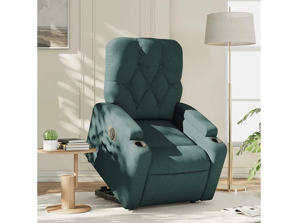 Fauteuil inclinable électrique vert foncé tissu