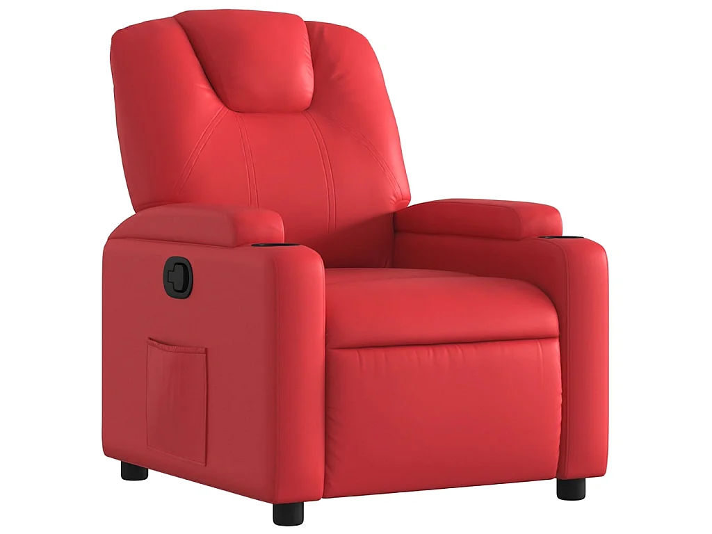 Sillón reclinable de cuero sintético rojo