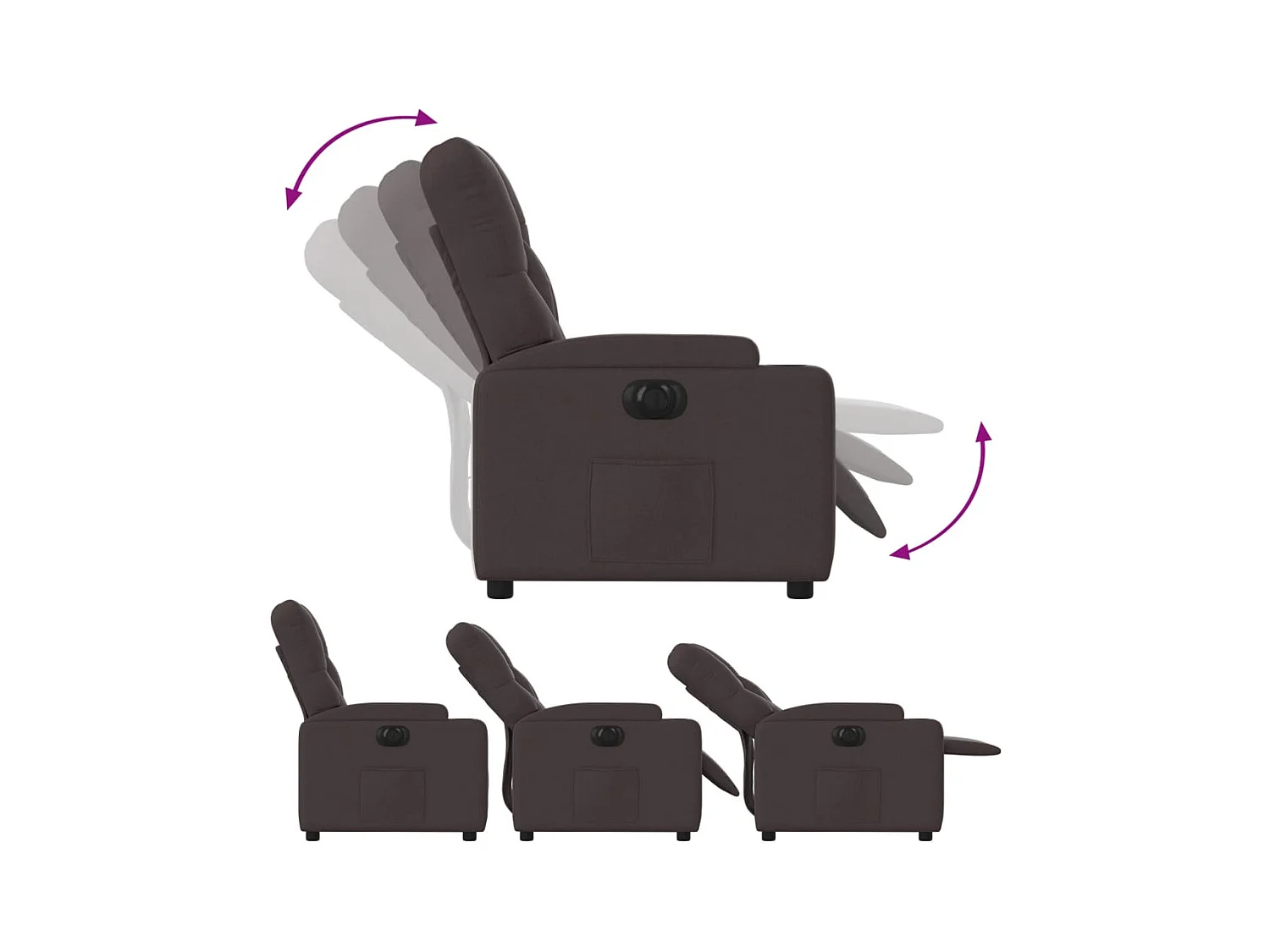 Relaxsessel Elektrisch Dunkelbraun Stoff