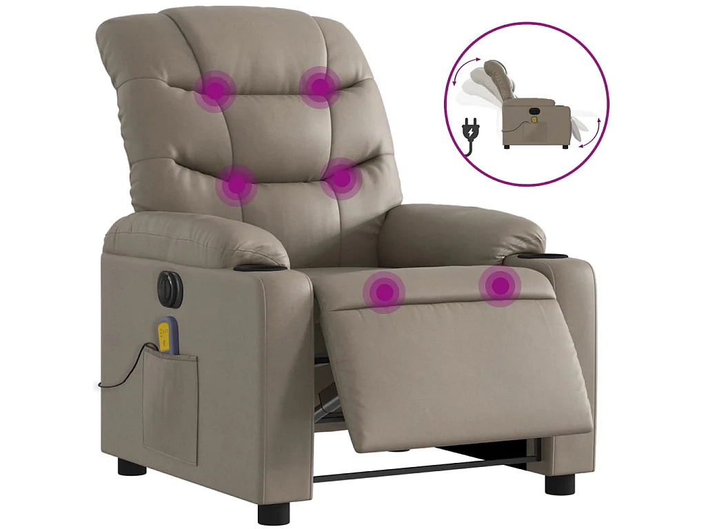 Massagesessel Elektrisch Cappuccino-Braun Kunstleder