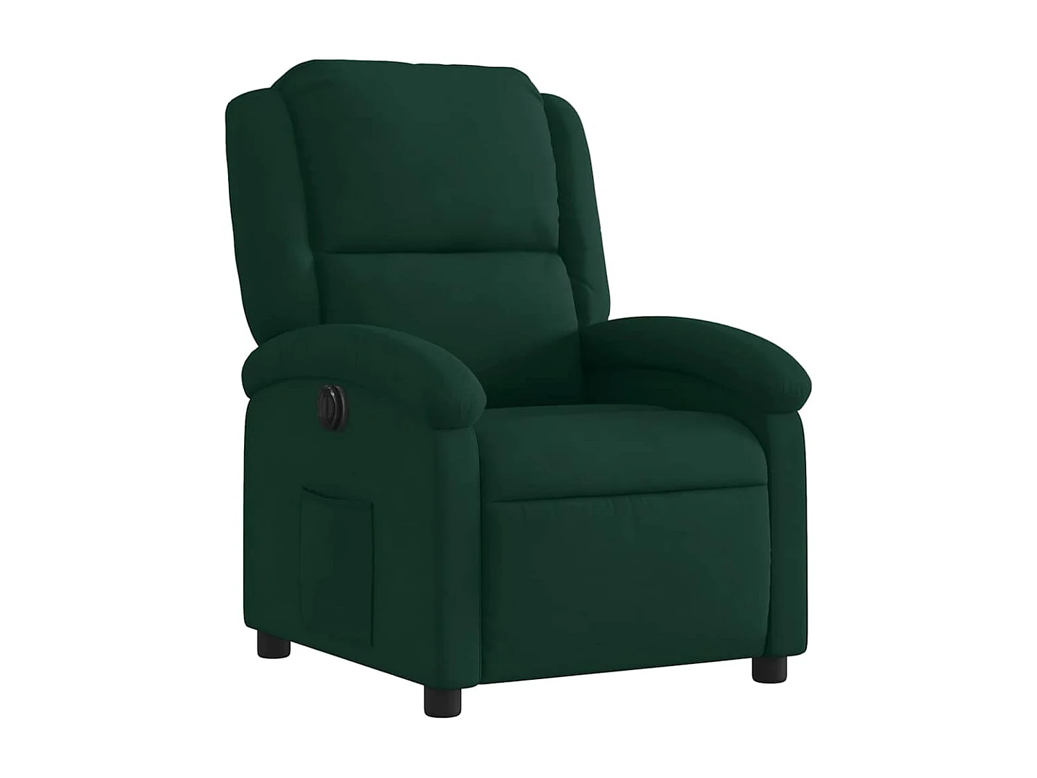 Sillón reclinable eléctrico de terciopelo verde oscuro