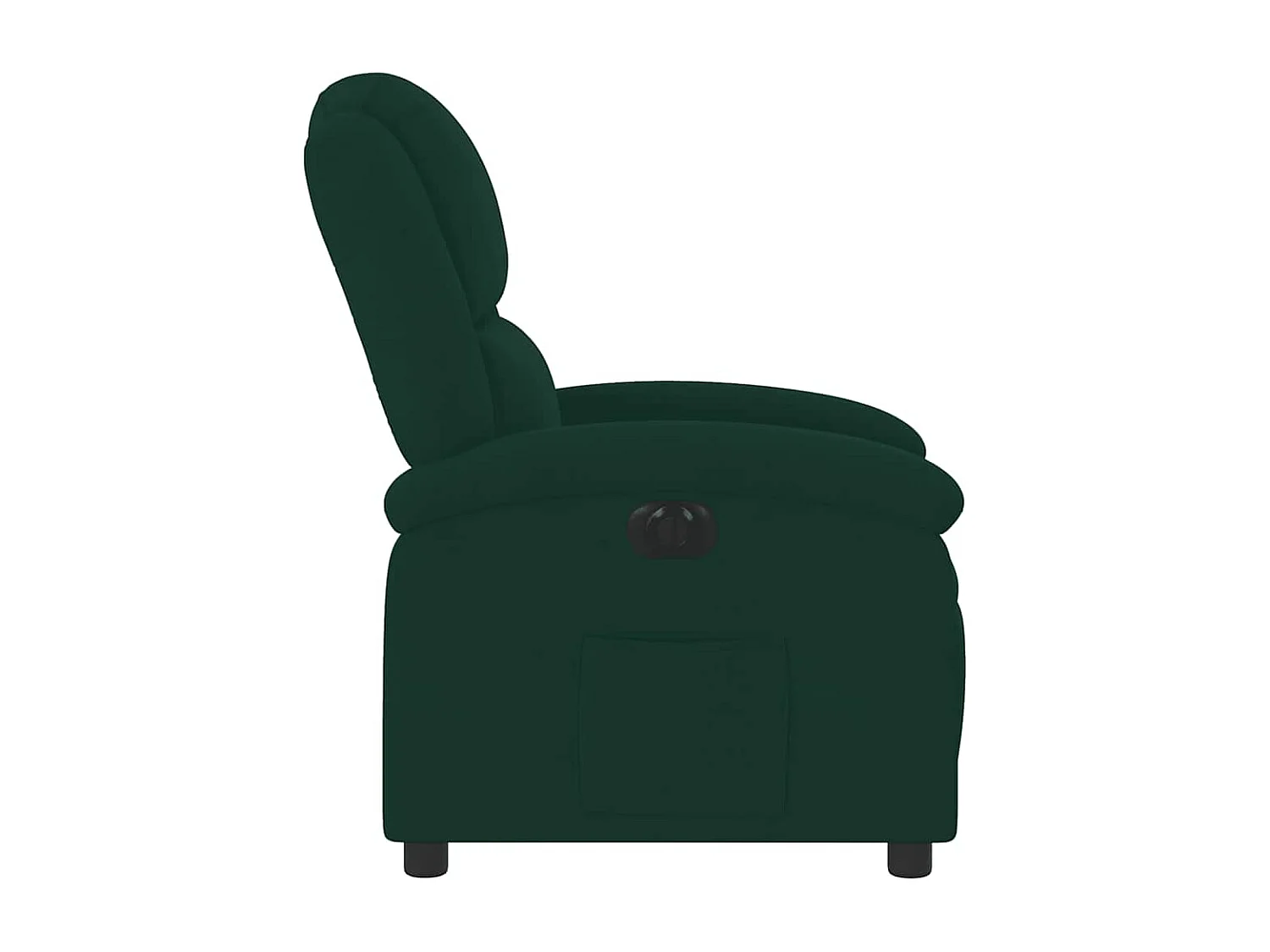 Sillón reclinable eléctrico de terciopelo verde oscuro