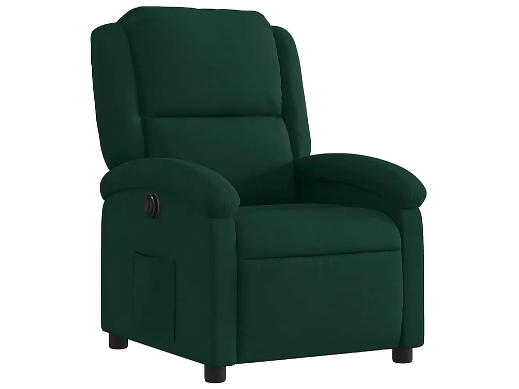 Fauteuil inclinable électrique vert foncé velours