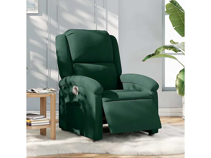 Fauteuil inclinable électrique vert foncé velours