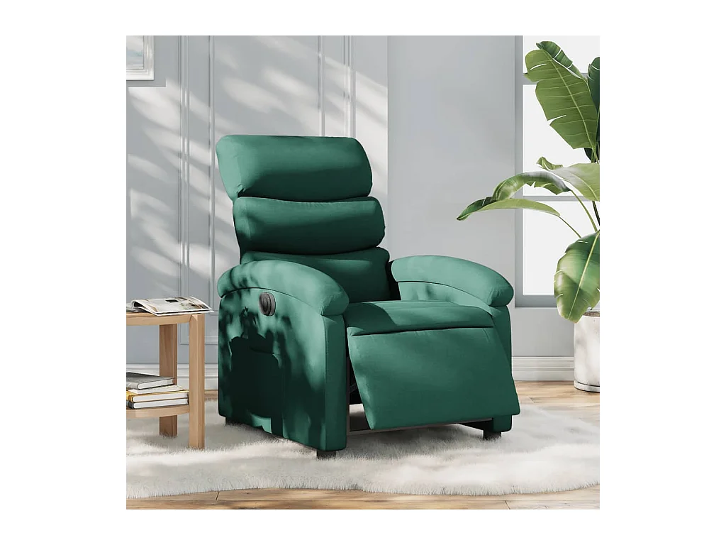 Fauteuil inclinable électrique Vert foncé Tissu