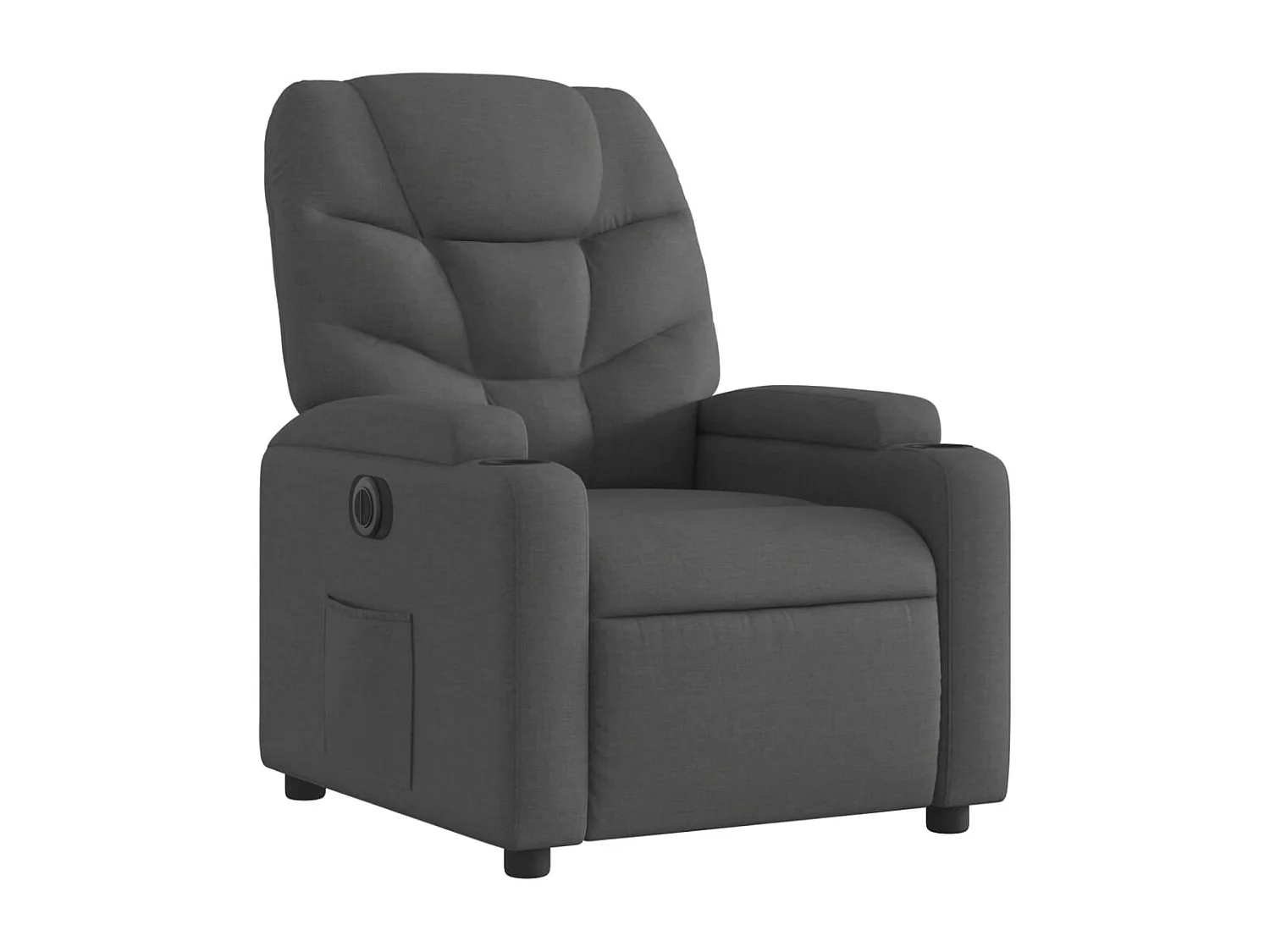 Fauteuil inclinable électrique Gris foncé Tissu