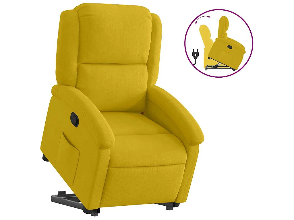 Fauteuil inclinable Jaune Velours