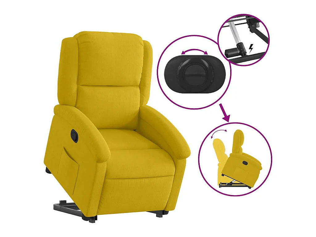 Fauteuil inclinable Jaune Velours