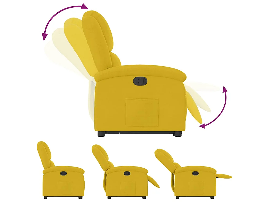 Fauteuil inclinable Jaune Velours