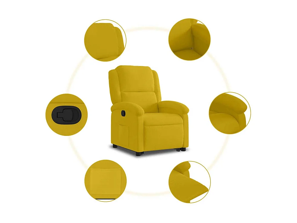 Fauteuil inclinable Jaune Velours
