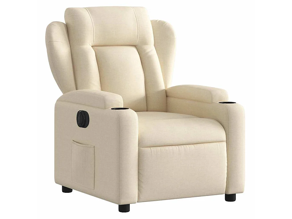 Fauteuil inclinable électrique Crème Tissu