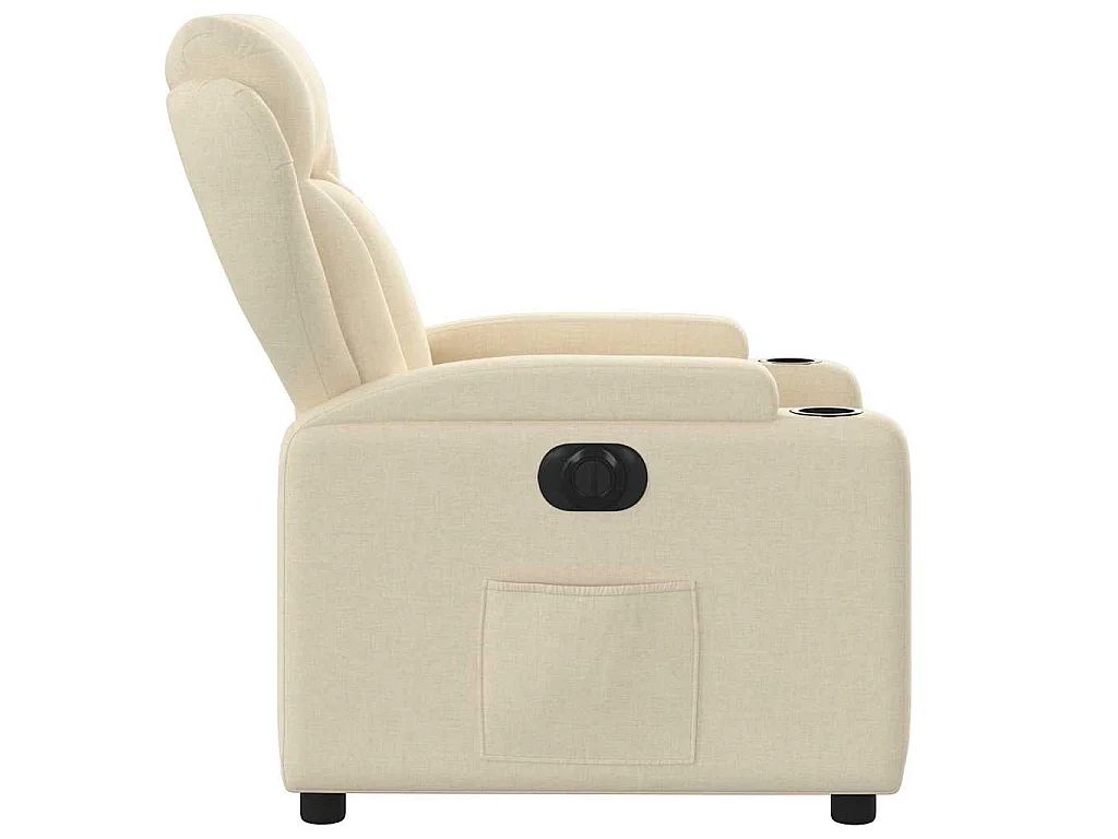 Fauteuil inclinable électrique Crème Tissu