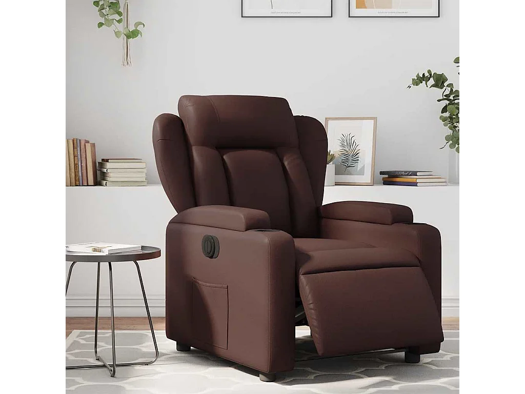 Fauteuil inclinable électrique Marron Similicuir