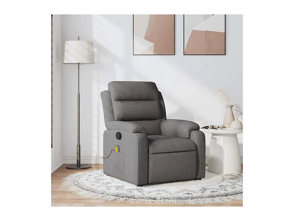 Massagesessel Dunkelgrau Stoff