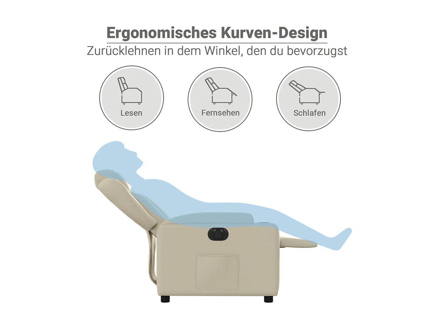 Fauteuil inclinable électrique Crème Similicuir