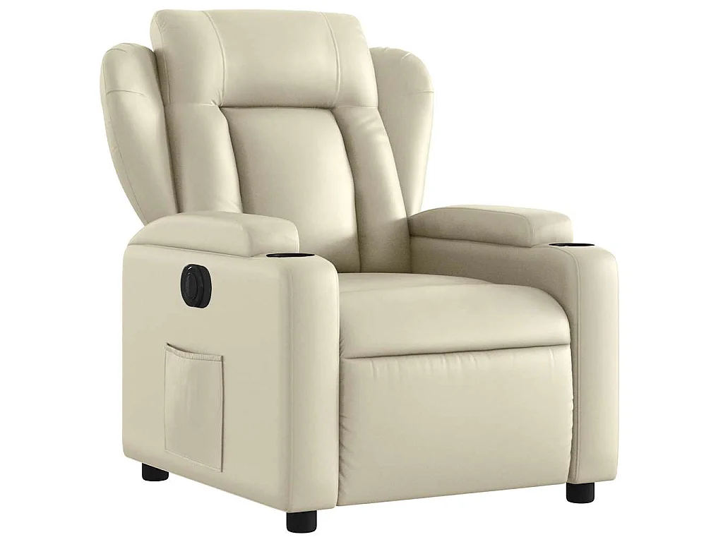 Fauteuil inclinable électrique Crème Similicuir