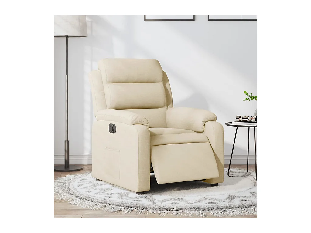 Fauteuil inclinable électrique Crème Tissu