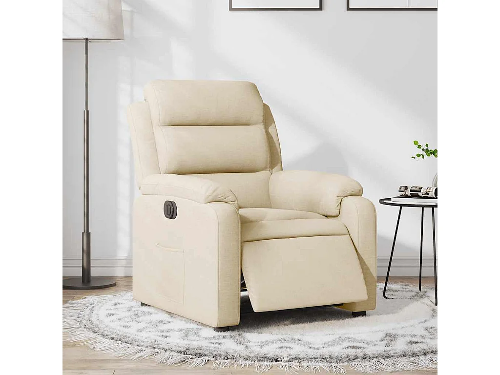 Fauteuil inclinable électrique Crème Tissu