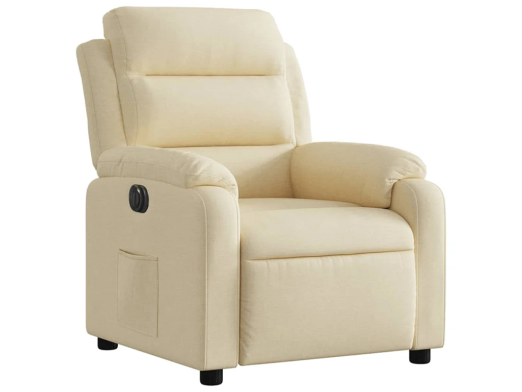 Fauteuil inclinable électrique Crème Tissu