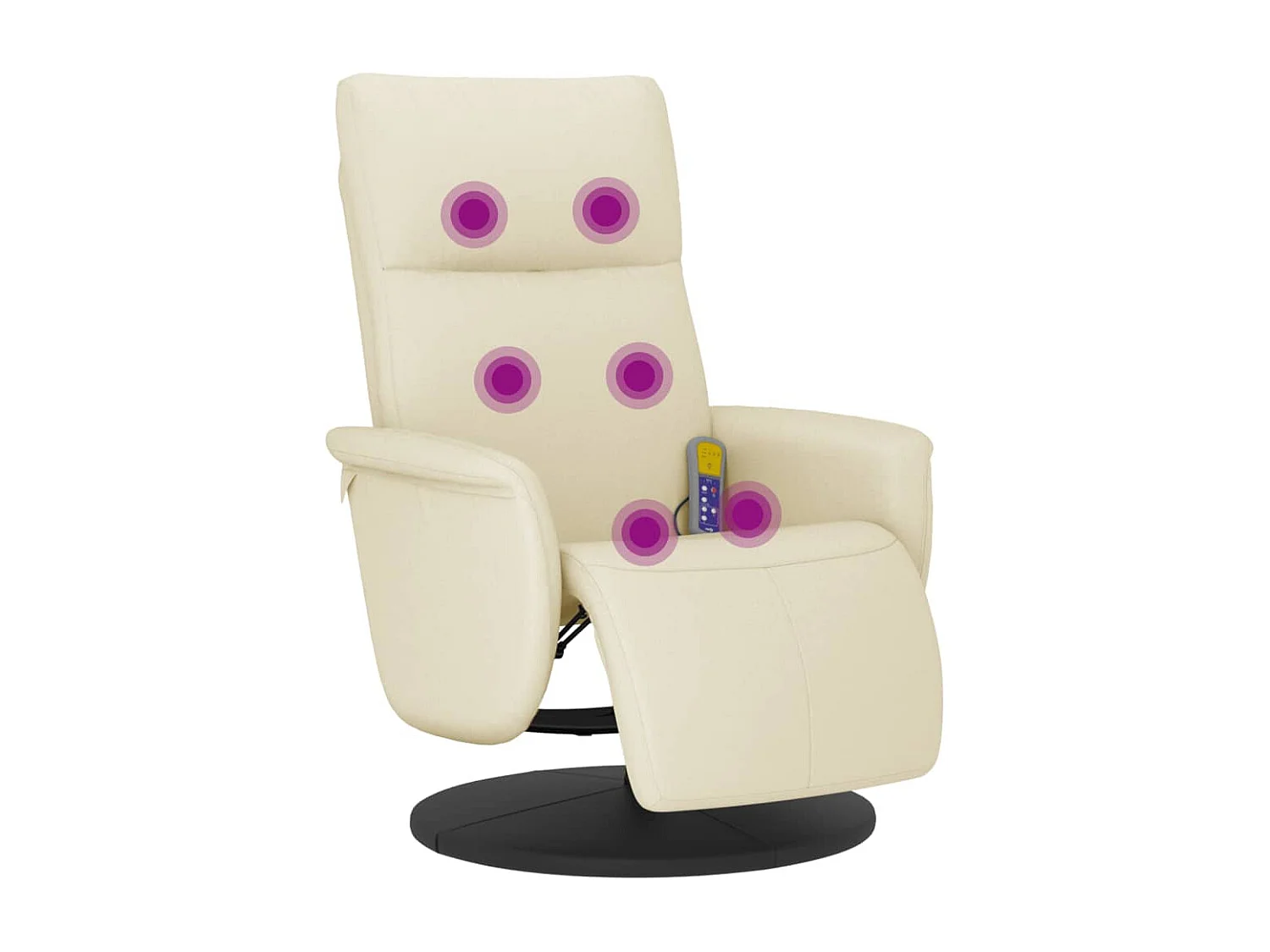 Massagesessel mit Fußteil Creme Kunstleder