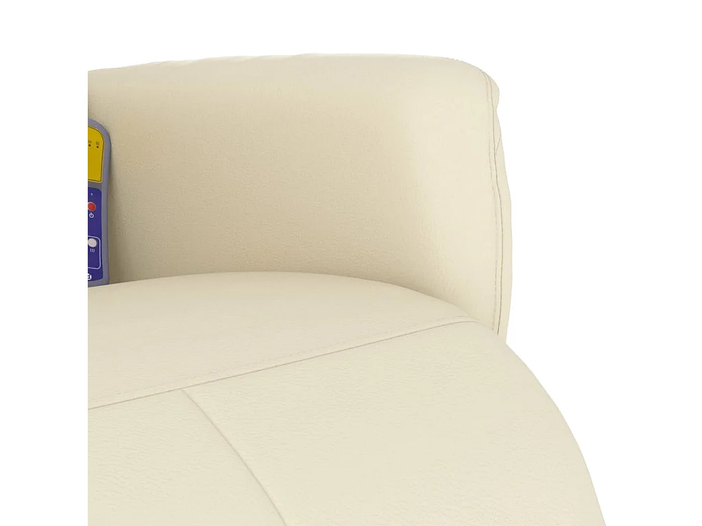 Massagesessel mit Fußteil Creme Kunstleder