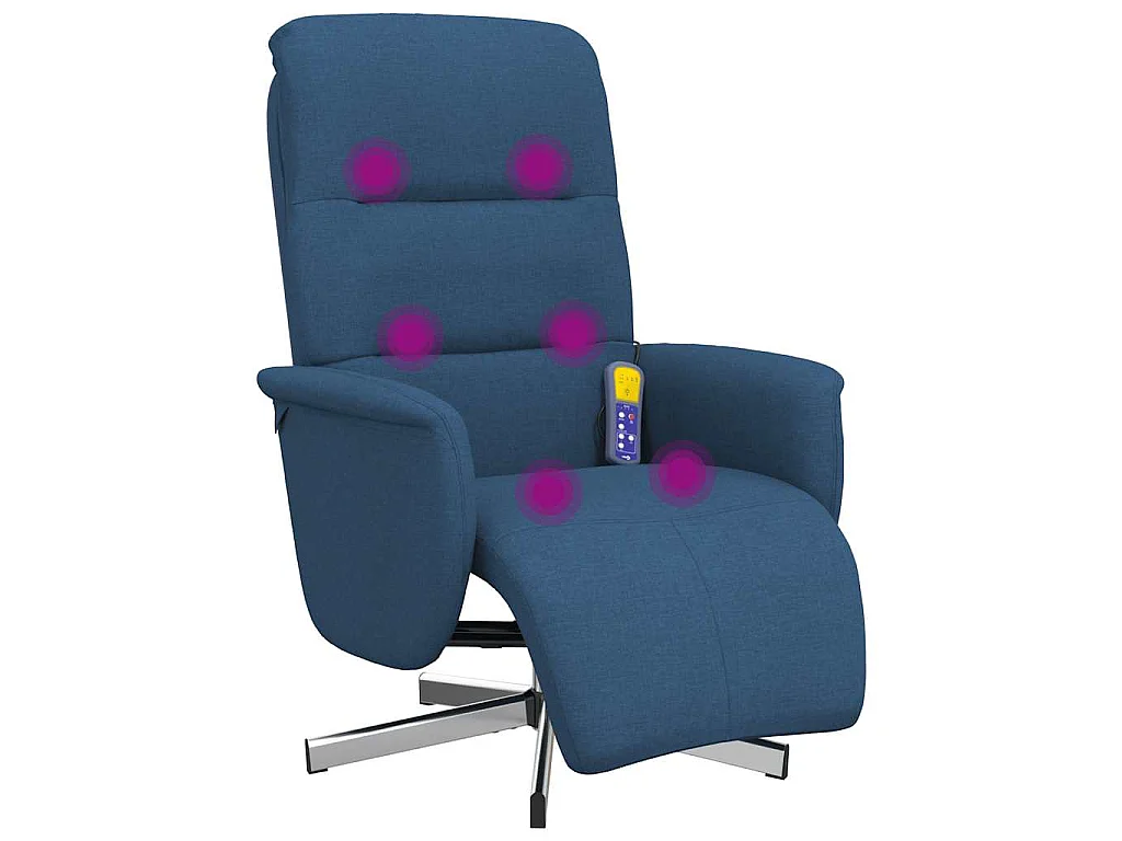 Massagesessel mit Fußteil Blau Stoff