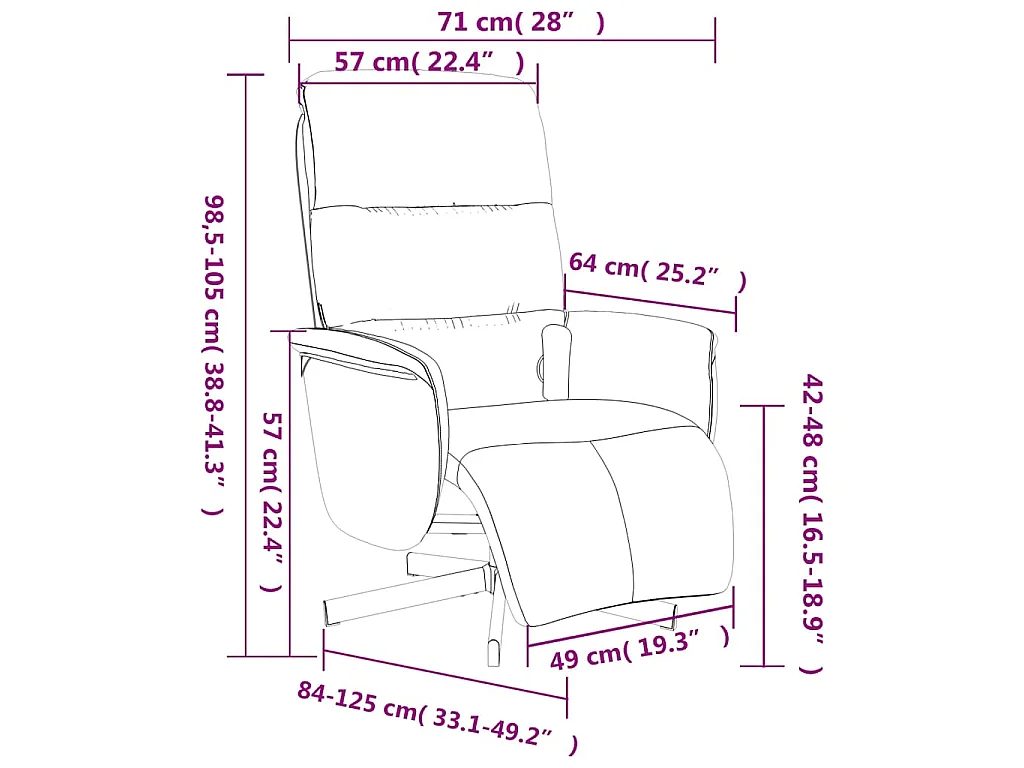 Massagesessel mit Fußteil Blau Stoff