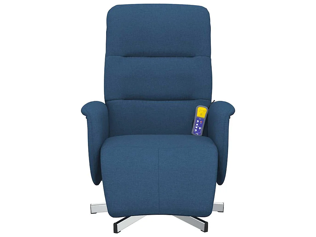 Massagesessel mit Fußteil Blau Stoff
