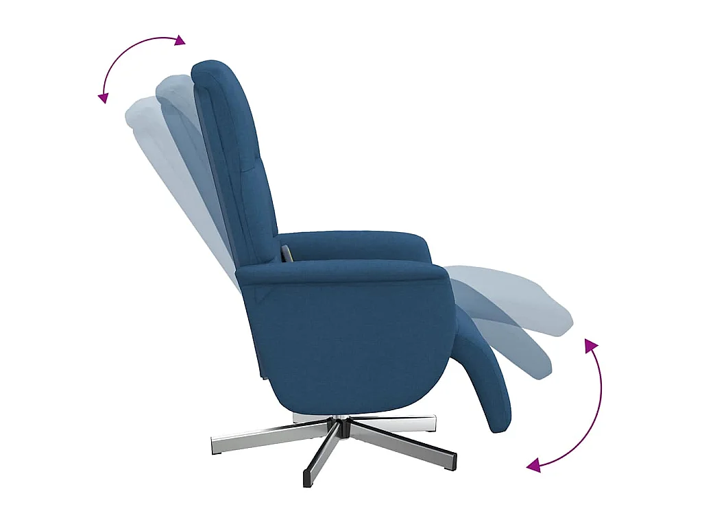 Massagesessel mit Fußteil Blau Stoff