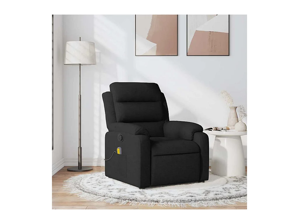 Fauteuil de massage inclinable Noir Tissu