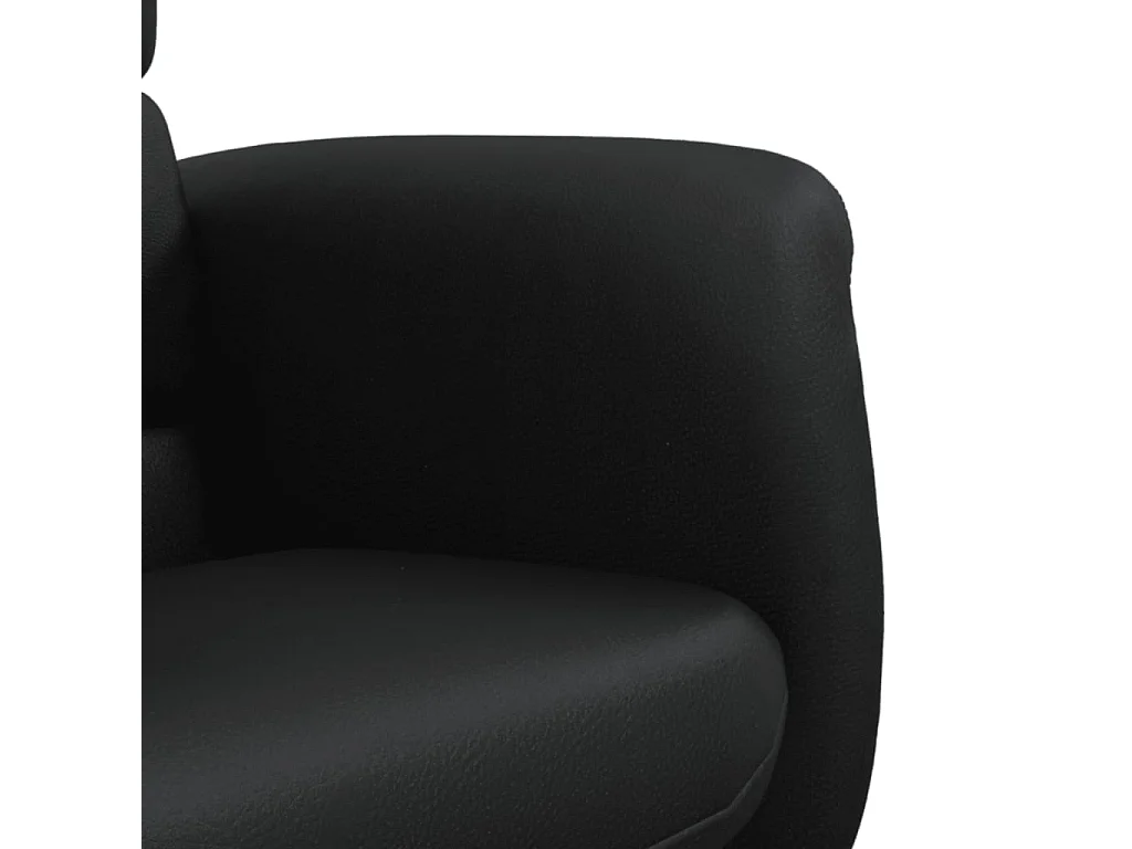 Relaxsessel mit Fußhocker Schwarz Kunstleder