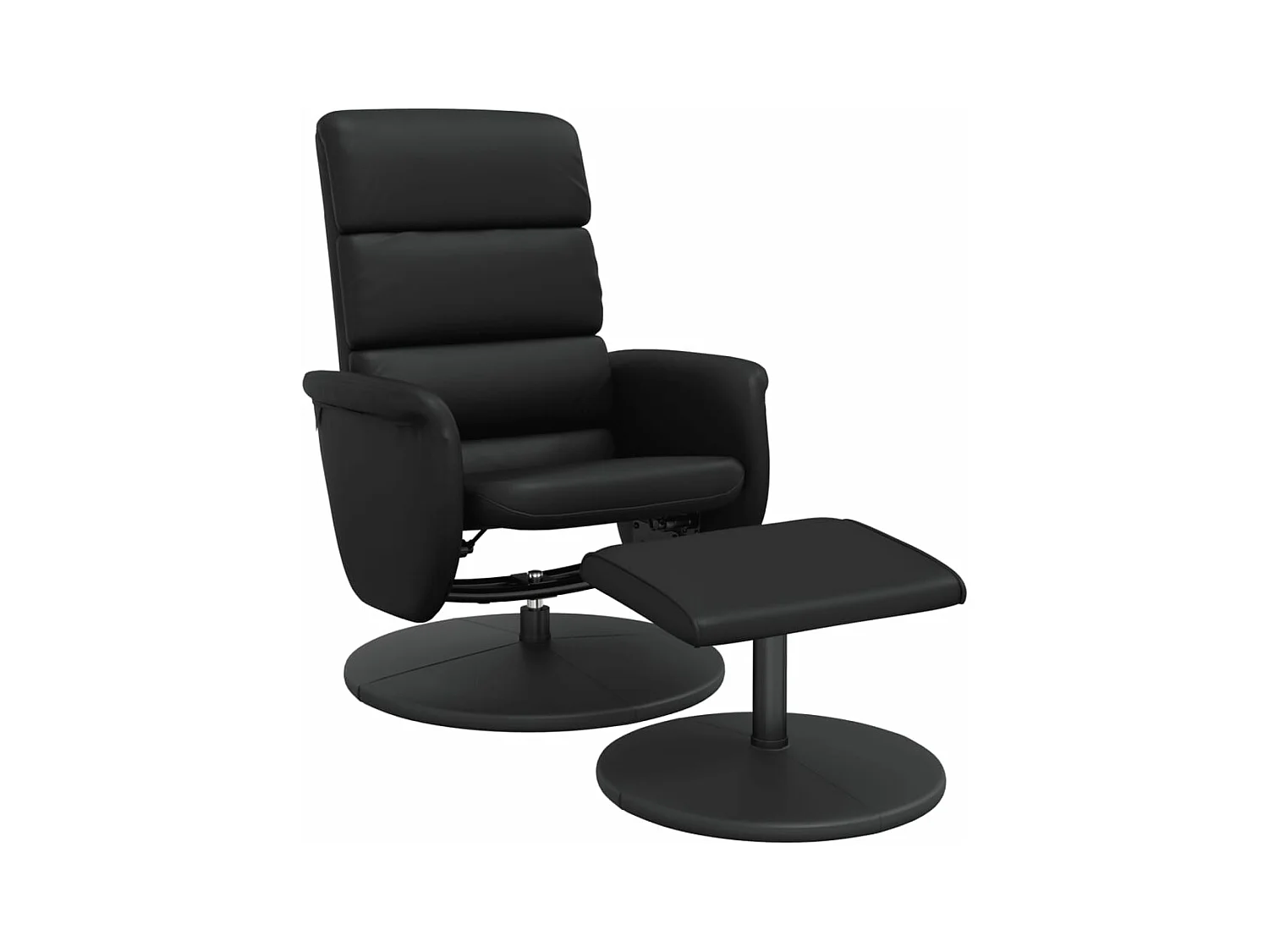 Fauteuil inclinable avec repose-pied noir similicuir