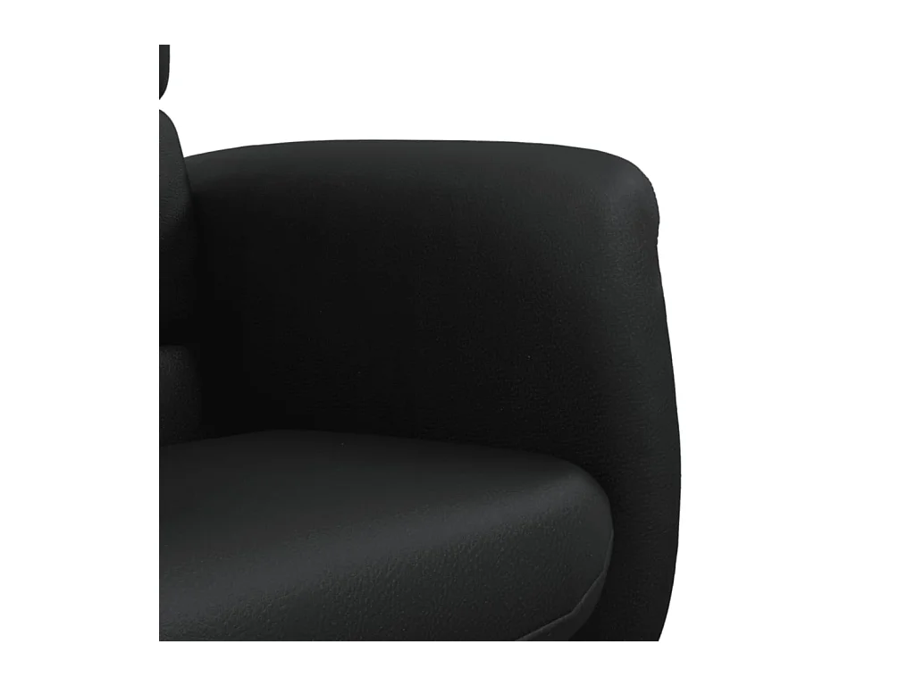 Fauteuil inclinable avec repose-pied noir similicuir