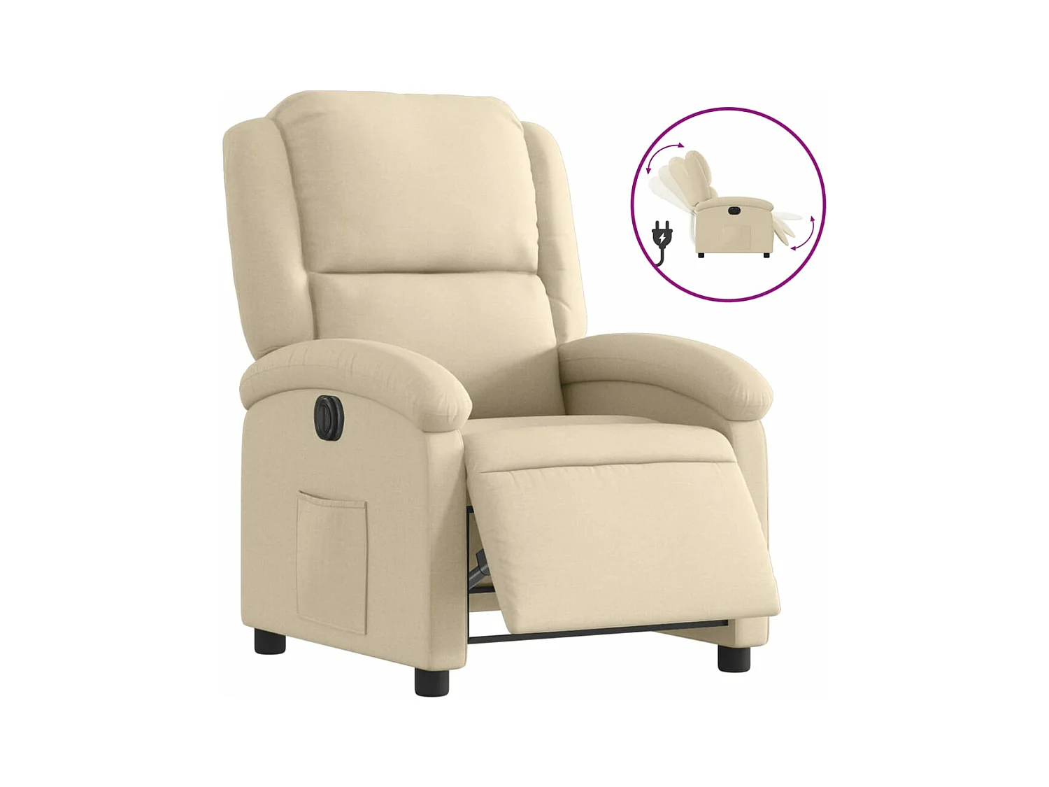 Relaxsessel Elektrisch Creme Stoff