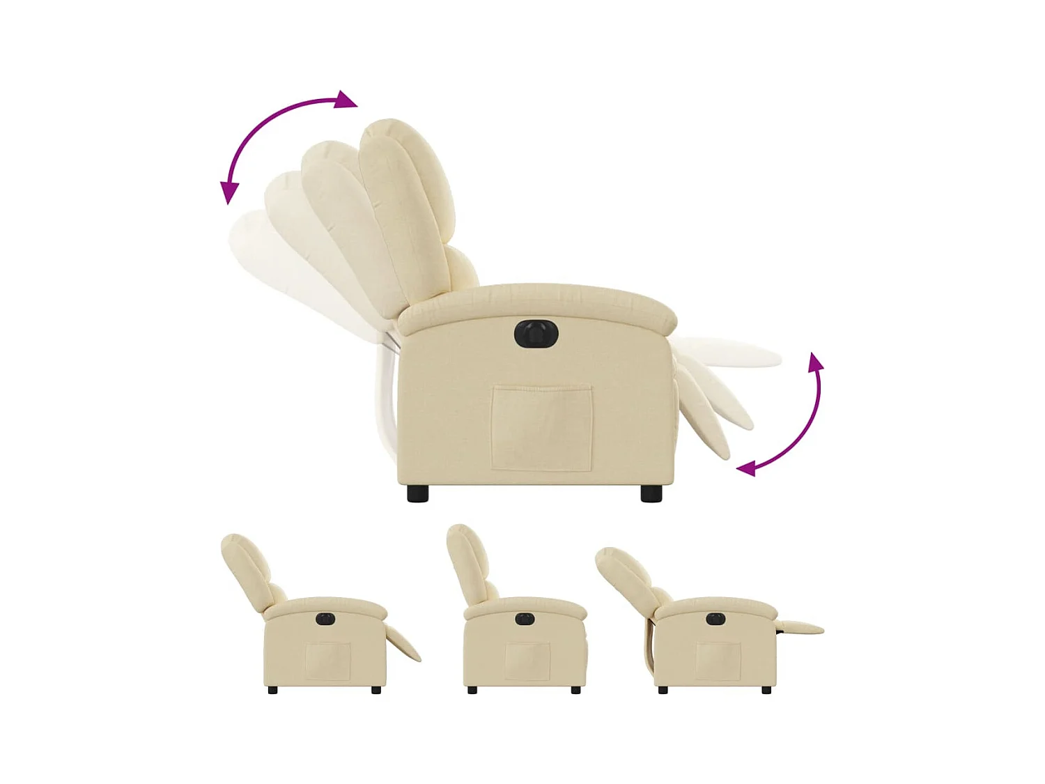 Relaxsessel Elektrisch Creme Stoff