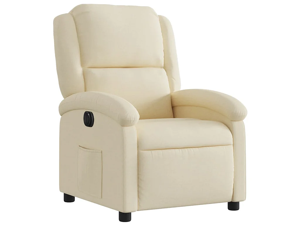 Fauteuil inclinable électrique Crème Tissu