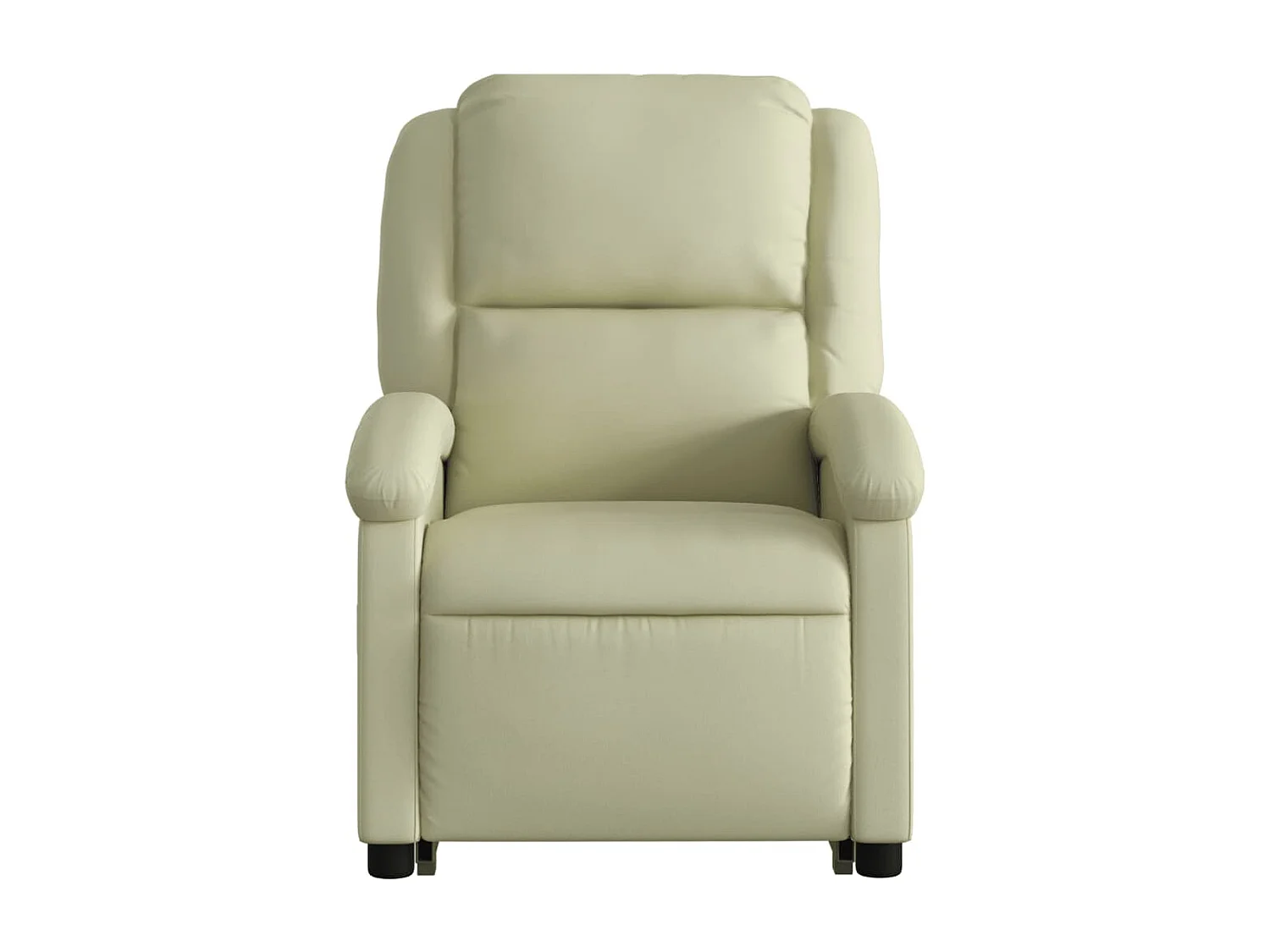 Fauteuil inclinable de massage électrique crème cuir véritable