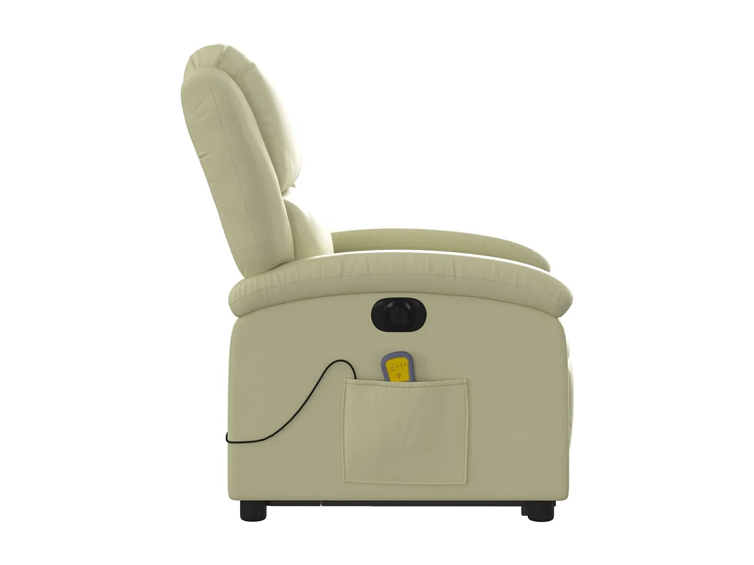 Massagesessel mit Aufstehhilfe Elektrisch Creme Echtleder