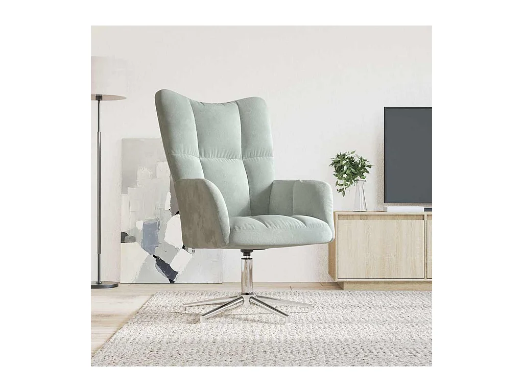 Chaise de relaxation Gris clair Velours