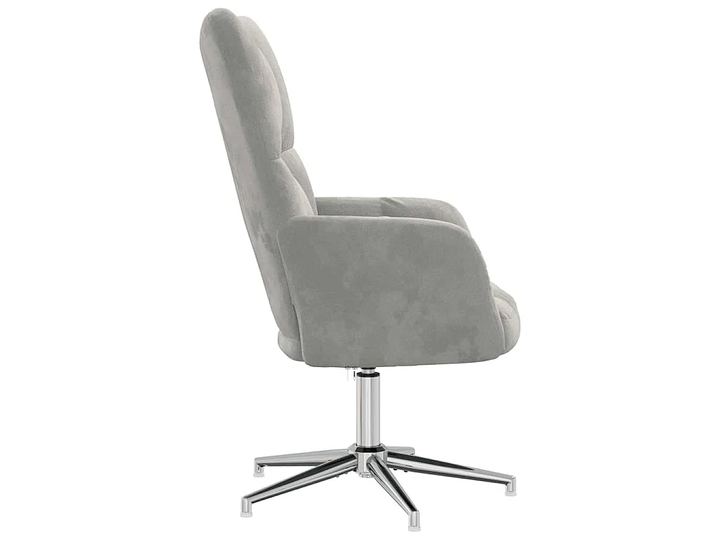 Chaise de relaxation Gris clair Velours