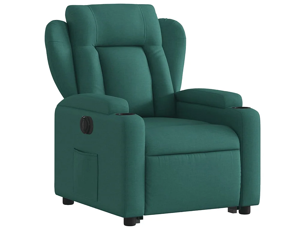 Fauteuil inclinable électrique vert foncé tissu