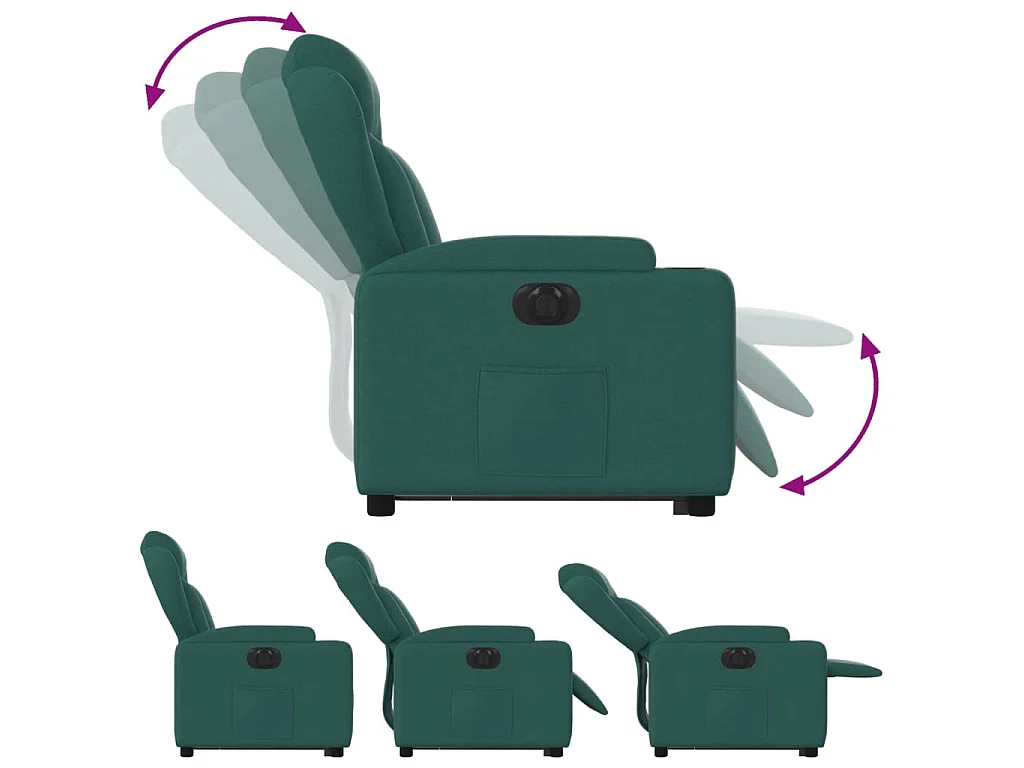 Fauteuil inclinable électrique vert foncé tissu