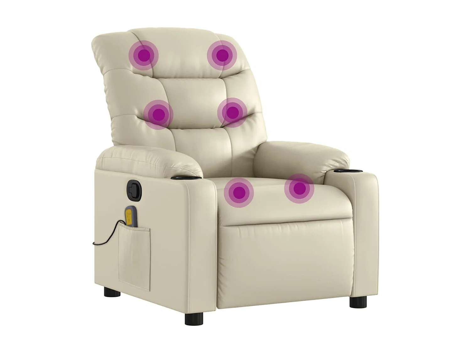 Massagesessel Creme Kunstleder