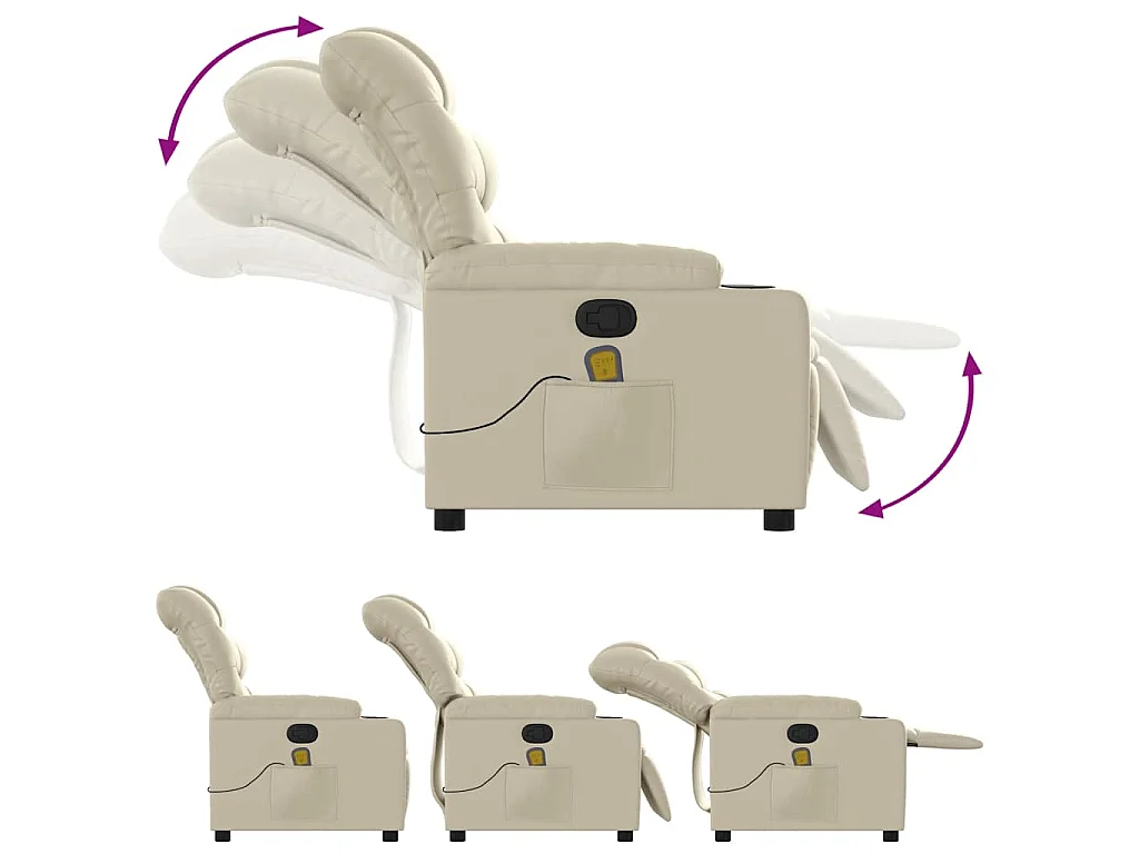 Massagesessel Creme Kunstleder