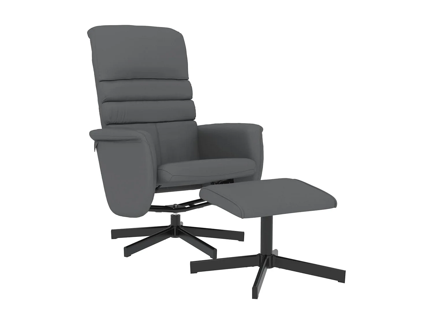 Fauteuil inclinable avec repose-pied gris similicuir