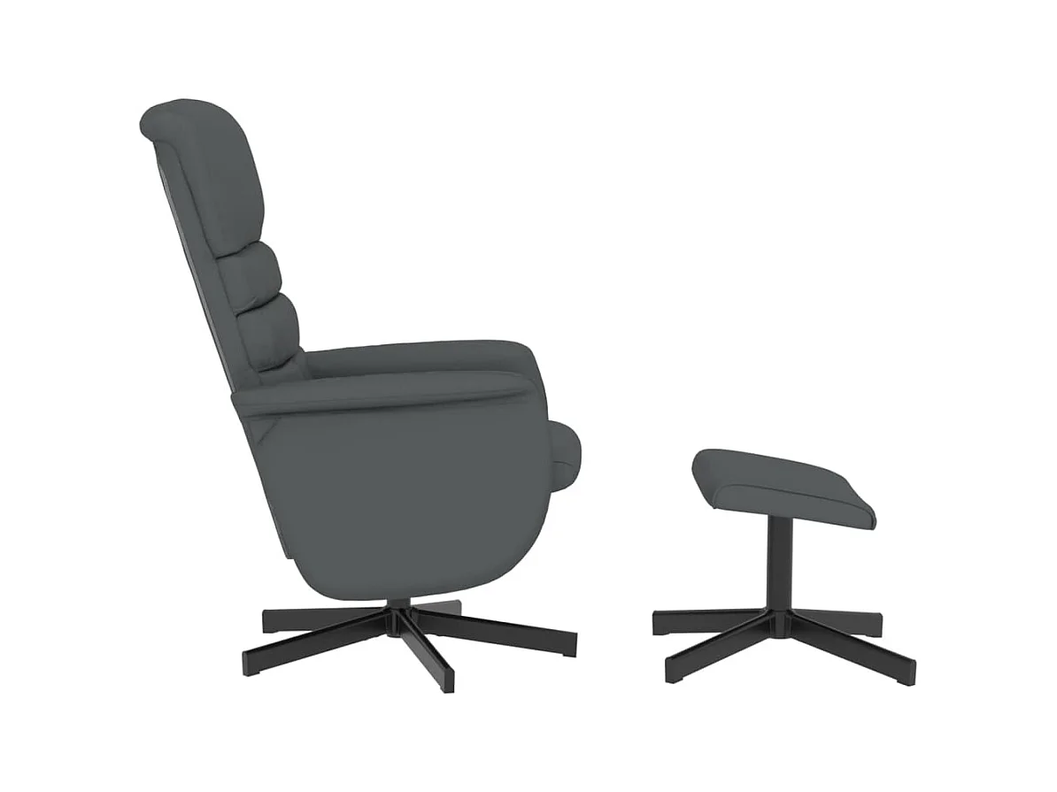 Fauteuil inclinable avec repose-pied gris similicuir