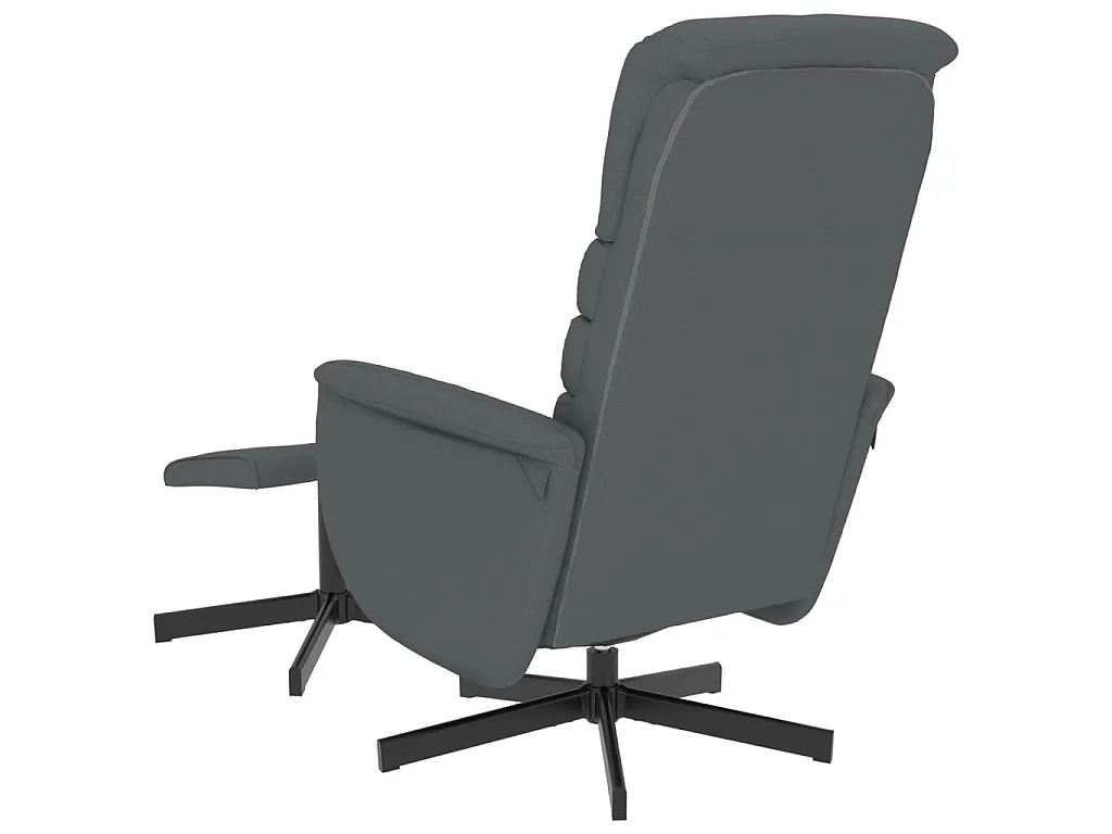 Relaxsessel mit Fußhocker Grau Kunstleder